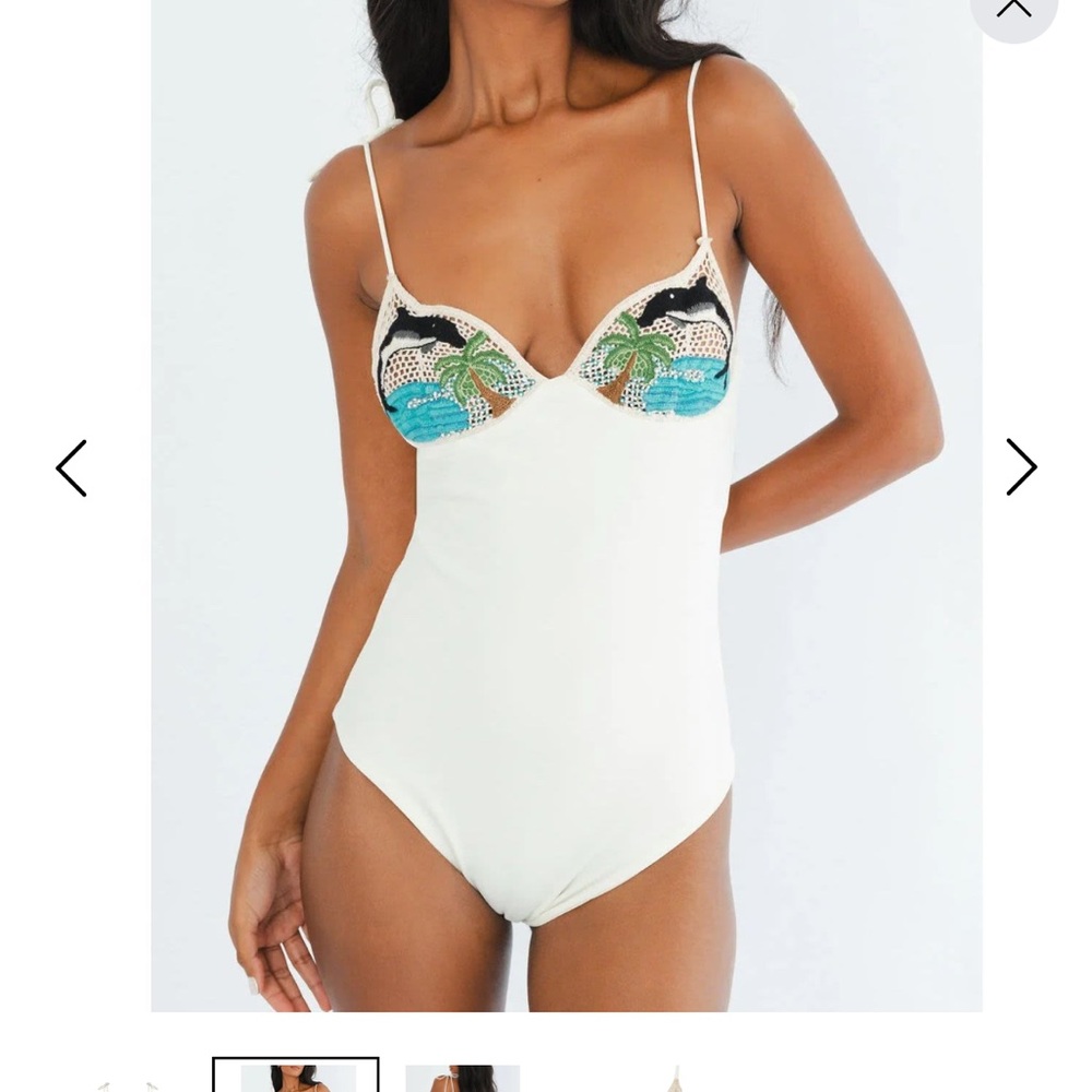 Tropical Embroidered swim suit - Picture 4 of 6